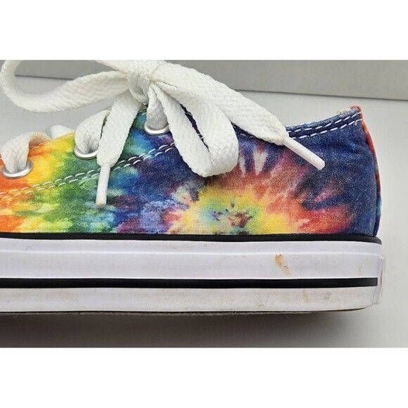 Converse All Star Youth 9 Rainbow Tie Dye Canvas Sneakers Multicolor Shoes Kids - Picture 7 of 12
